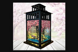 Paint Nite: Cherry Blossom Lantern with Fairy Lights